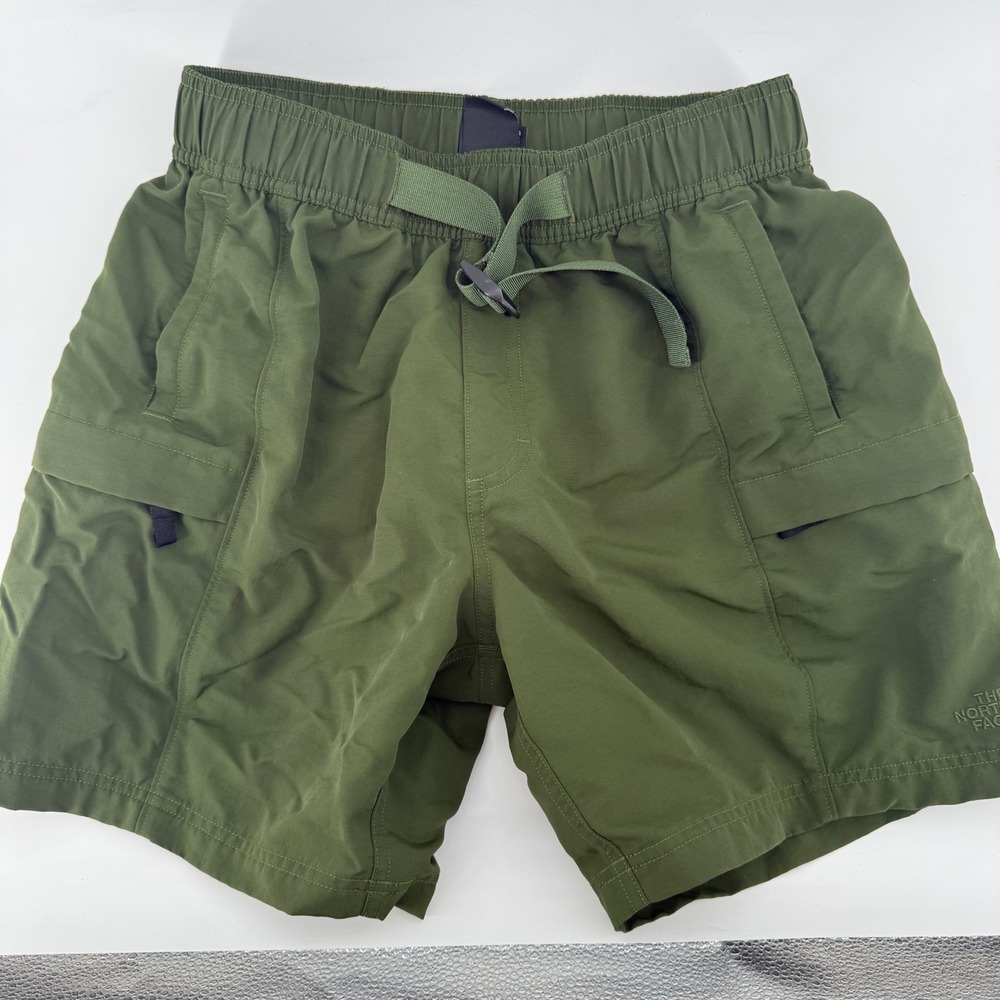 The North Face Cargo Shorts Mens Small Green Nylon Belted Hiking Gorpcore
